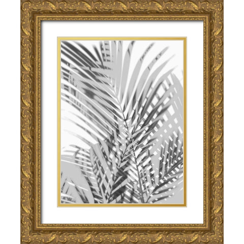 Palm Shadows III Gold Ornate Wood Framed Art Print with Double Matting by Miller, Melonie