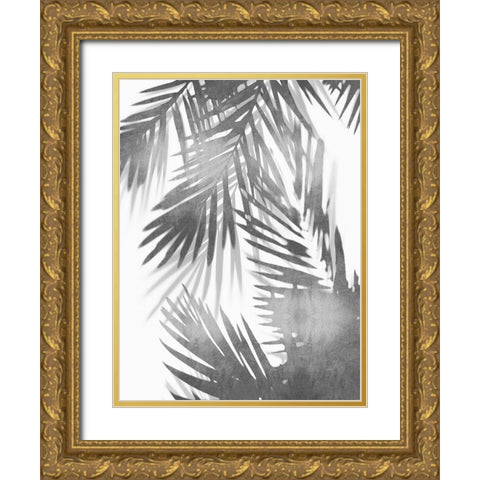 Palm Shadows IV Gold Ornate Wood Framed Art Print with Double Matting by Miller, Melonie
