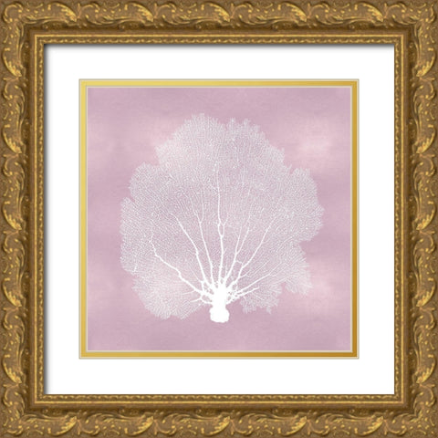 Sea Fan on Pink Blush II Gold Ornate Wood Framed Art Print with Double Matting by Miller, Melonie