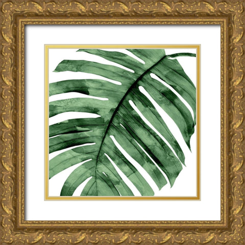 Tropical Green Palm II Gold Ornate Wood Framed Art Print with Double Matting by Miller, Melonie