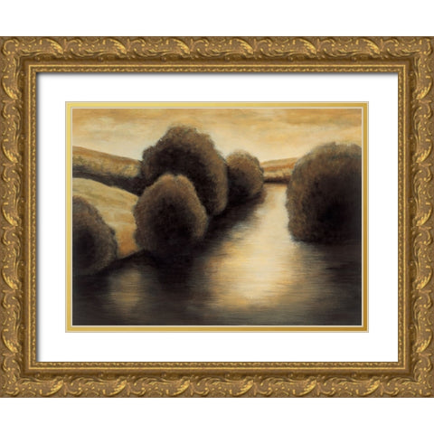 Reflective Vista II Gold Ornate Wood Framed Art Print with Double Matting by Montero, Mario