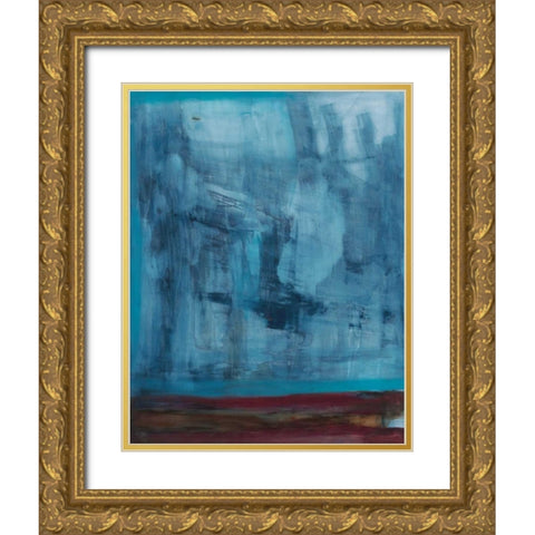 Cobalt Gold Ornate Wood Framed Art Print with Double Matting by Oppenheimer, Michelle