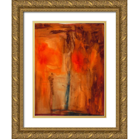 Orange Glow Gold Ornate Wood Framed Art Print with Double Matting by Oppenheimer, Michelle
