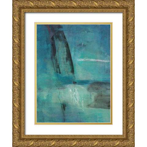 Effervescent Gold Ornate Wood Framed Art Print with Double Matting by Oppenheimer, Michelle