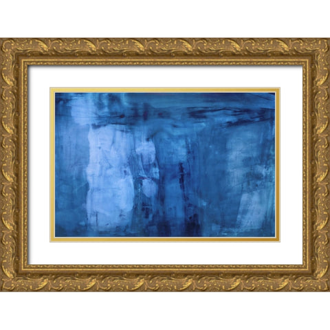 Into the Blue Gold Ornate Wood Framed Art Print with Double Matting by Oppenheimer, Michelle