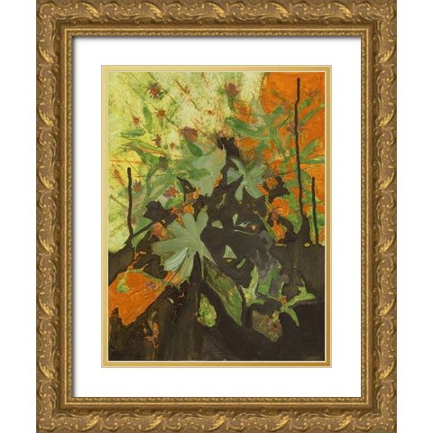 Orange and Yellow Gold Ornate Wood Framed Art Print with Double Matting by Oppenheimer, Michelle