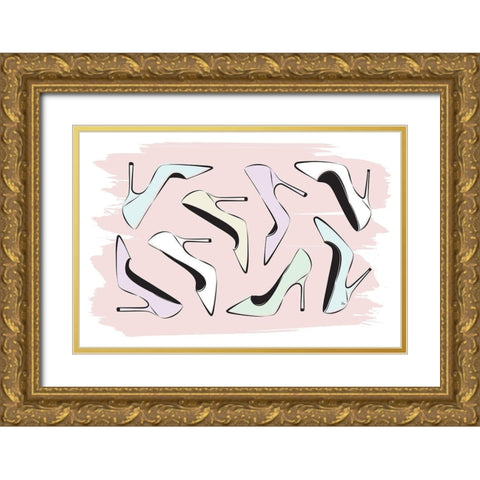 Best Heels Gold Ornate Wood Framed Art Print with Double Matting by Pavlova, Martina