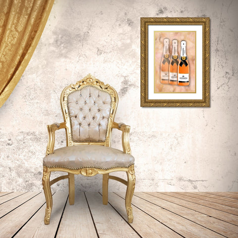 Champagne VIII Gold Ornate Wood Framed Art Print with Double Matting by Pavlova, Martina