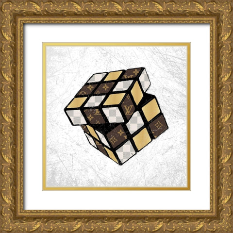 Cube Gold Ornate Wood Framed Art Print with Double Matting by Pavlova, Martina