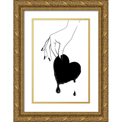 Melting Gold Ornate Wood Framed Art Print with Double Matting by Pavlova, Martina