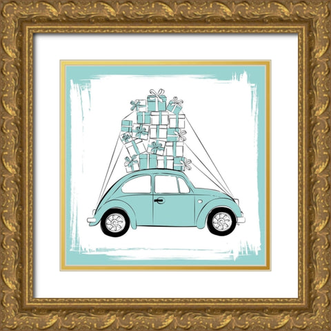 Diamond Car Gold Ornate Wood Framed Art Print with Double Matting by Pavlova, Martina