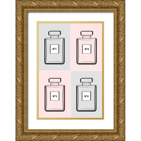 Perfumes III Gold Ornate Wood Framed Art Print with Double Matting by Pavlova, Martina