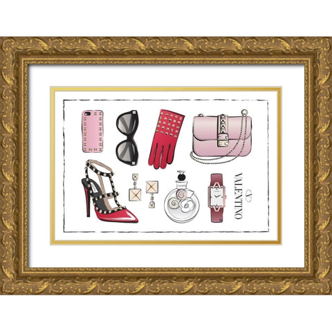 Accessories I Gold Ornate Wood Framed Art Print with Double Matting by Pavlova, Martina