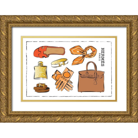 Accessories II Gold Ornate Wood Framed Art Print with Double Matting by Pavlova, Martina
