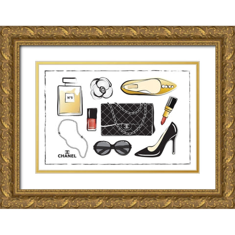 Accessories IV Gold Ornate Wood Framed Art Print with Double Matting by Pavlova, Martina