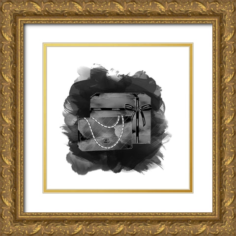 Black Bag Gold Ornate Wood Framed Art Print with Double Matting by Pavlova, Martina