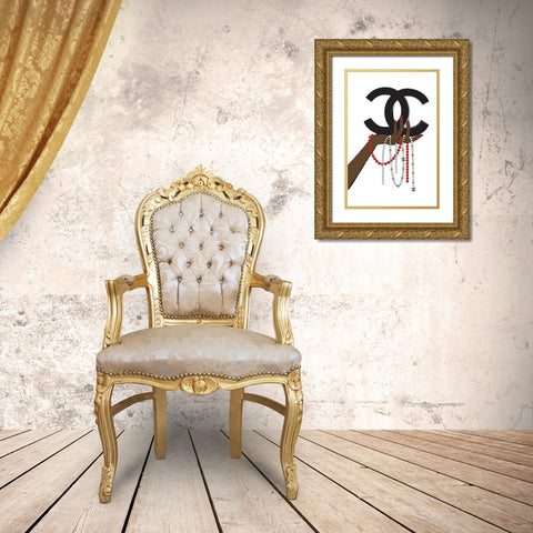 Jewelry II Gold Ornate Wood Framed Art Print with Double Matting by Pavlova, Martina
