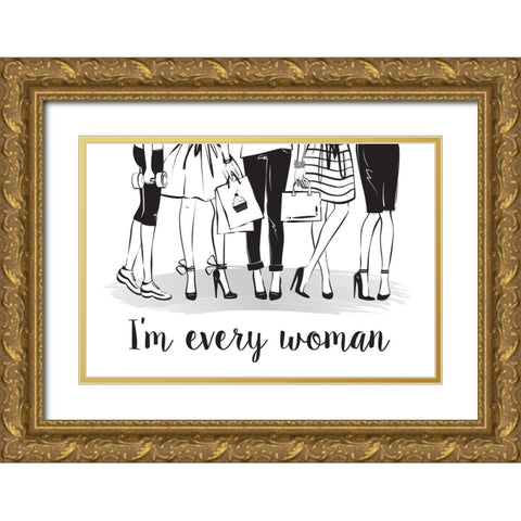 Every Woman Gold Ornate Wood Framed Art Print with Double Matting by Pavlova, Martina