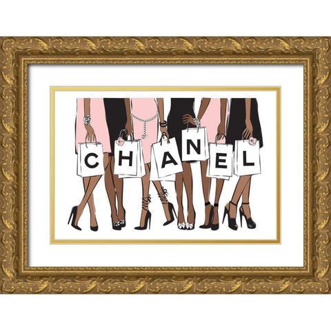 Shopping II Gold Ornate Wood Framed Art Print with Double Matting by Pavlova, Martina