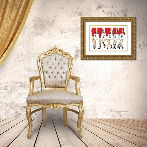 Shopping III Gold Ornate Wood Framed Art Print with Double Matting by Pavlova, Martina