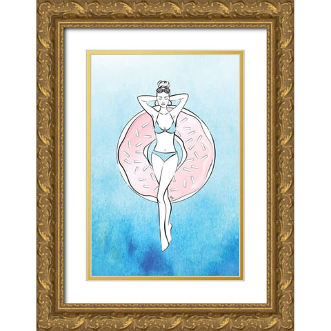 Donut Relax Gold Ornate Wood Framed Art Print with Double Matting by Pavlova, Martina