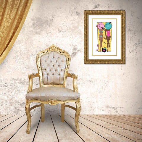 Summer Girls I Gold Ornate Wood Framed Art Print with Double Matting by Pavlova, Martina