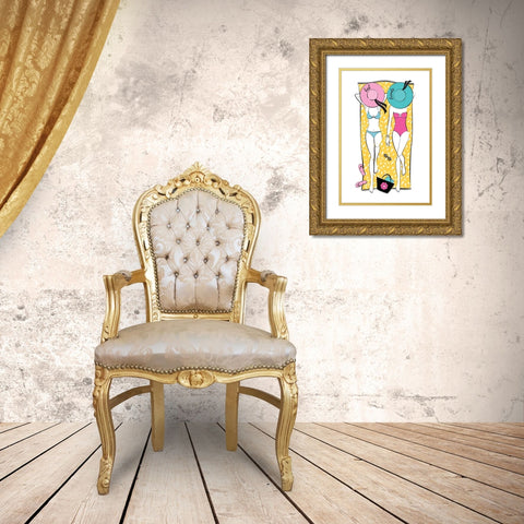 Summer Girls II Gold Ornate Wood Framed Art Print with Double Matting by Pavlova, Martina