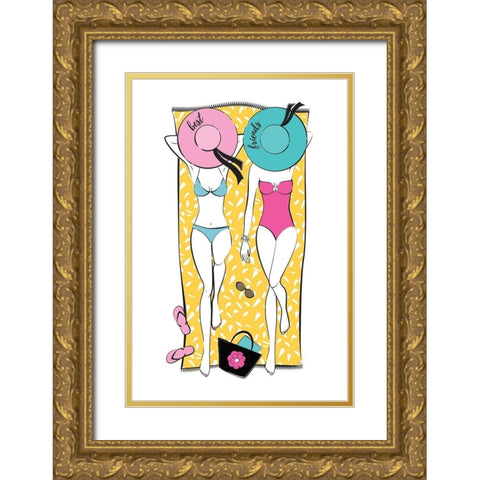 Summer Girls II Gold Ornate Wood Framed Art Print with Double Matting by Pavlova, Martina