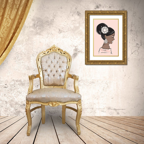 Geisha I Gold Ornate Wood Framed Art Print with Double Matting by Pavlova, Martina