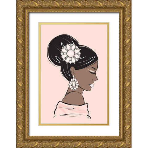 Geisha I Gold Ornate Wood Framed Art Print with Double Matting by Pavlova, Martina