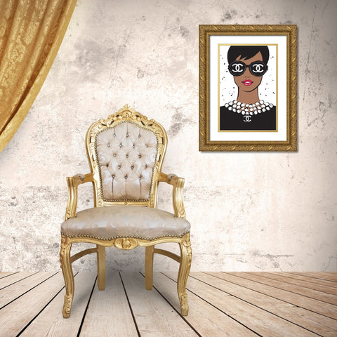 Chanel Lady II Gold Ornate Wood Framed Art Print with Double Matting by Pavlova, Martina