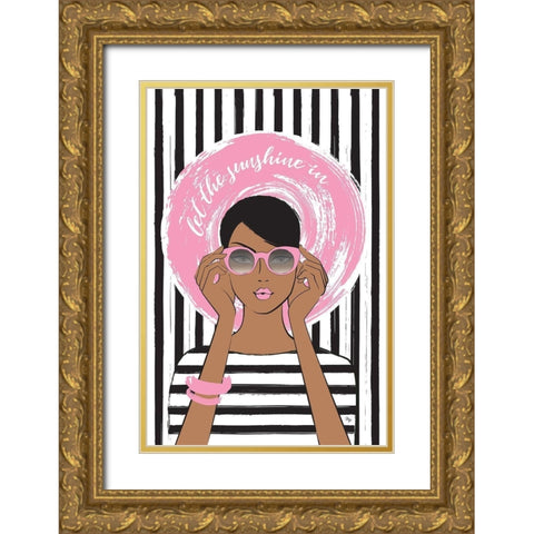Sunshine Girl I Gold Ornate Wood Framed Art Print with Double Matting by Pavlova, Martina