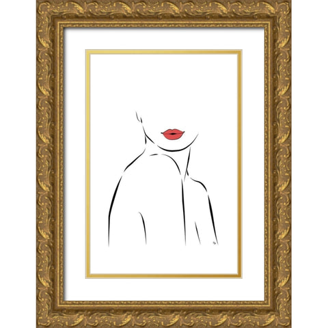 Torso Gold Ornate Wood Framed Art Print with Double Matting by Pavlova, Martina