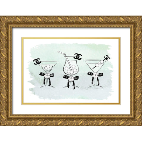 Drinks Gold Ornate Wood Framed Art Print with Double Matting by Pavlova, Martina