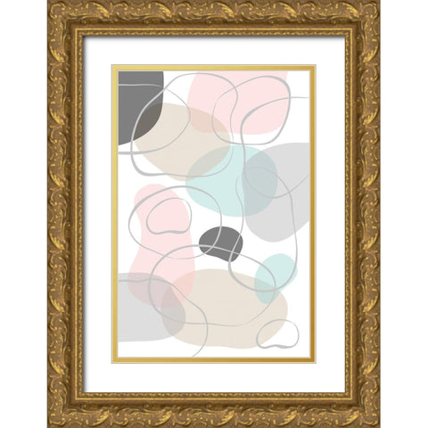 Pastel Stones II Gold Ornate Wood Framed Art Print with Double Matting by Pavlova, Martina