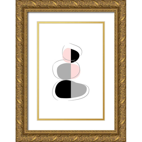 Stones I Gold Ornate Wood Framed Art Print with Double Matting by Pavlova, Martina