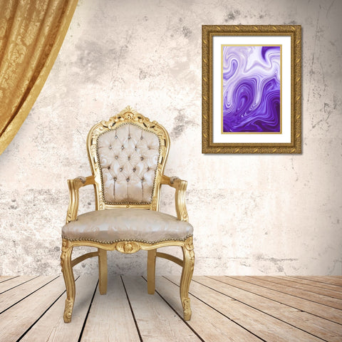 Purple Marble Gold Ornate Wood Framed Art Print with Double Matting by Pavlova, Martina