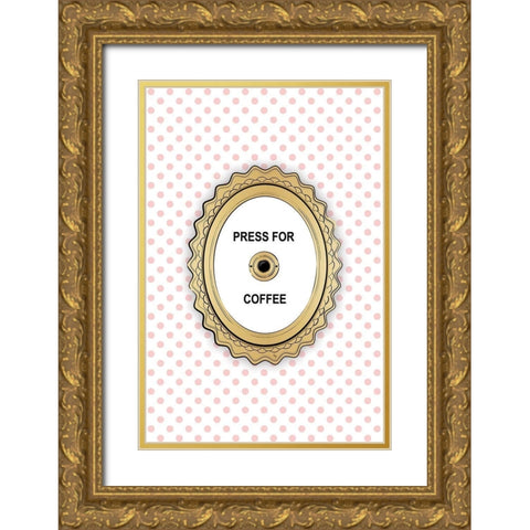 Press 4 Coffee Gold Ornate Wood Framed Art Print with Double Matting by Pavlova, Martina