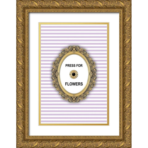 Flowers Button Gold Ornate Wood Framed Art Print with Double Matting by Pavlova, Martina