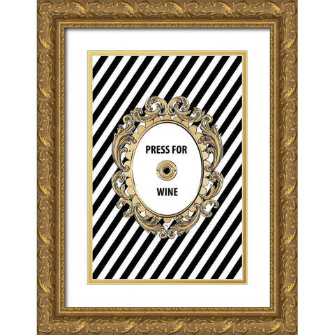 Wine Button Gold Ornate Wood Framed Art Print with Double Matting by Pavlova, Martina