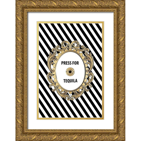 Tequila Button Gold Ornate Wood Framed Art Print with Double Matting by Pavlova, Martina