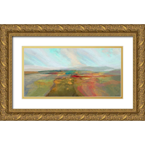 Cascade I Gold Ornate Wood Framed Art Print with Double Matting by Tienhaara, Michael