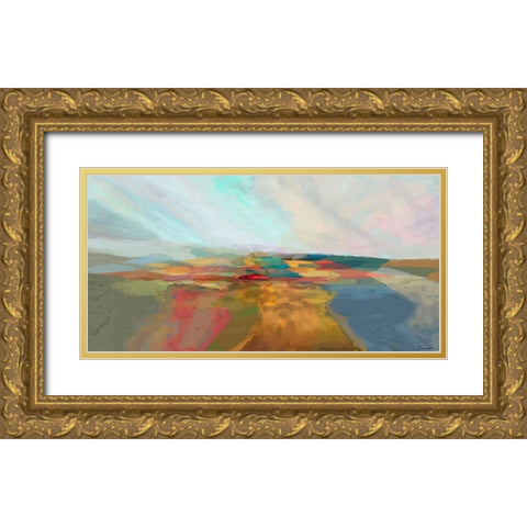 Cascade II Gold Ornate Wood Framed Art Print with Double Matting by Tienhaara, Michael