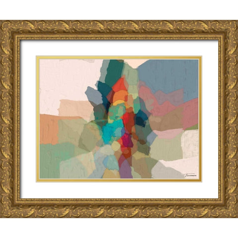 Cascade III Gold Ornate Wood Framed Art Print with Double Matting by Tienhaara, Michael