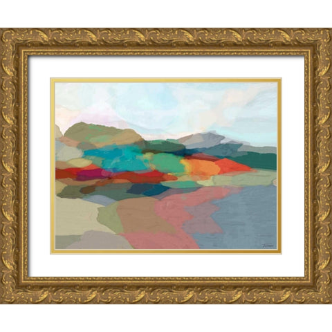 Strata I Gold Ornate Wood Framed Art Print with Double Matting by Tienhaara, Michael