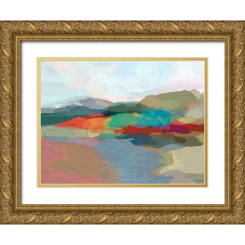 Strata II Gold Ornate Wood Framed Art Print with Double Matting by Tienhaara, Michael