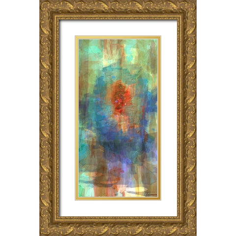 Tryptic Visions Center Gold Ornate Wood Framed Art Print with Double Matting by Tienhaara, Michael