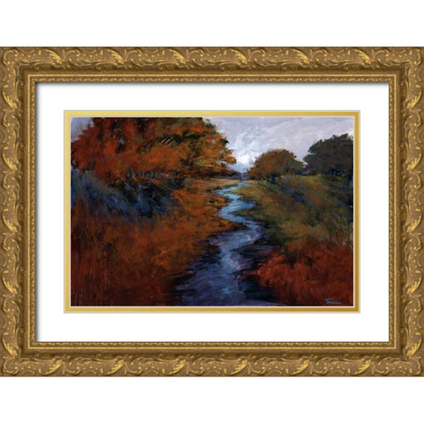 Spring Stream I Gold Ornate Wood Framed Art Print with Double Matting by Tienhaara, Michael
