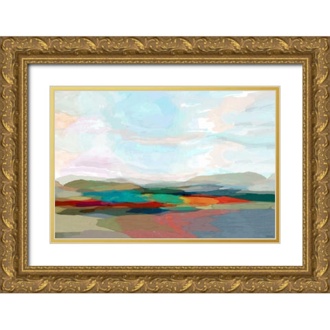 Strata III Gold Ornate Wood Framed Art Print with Double Matting by Tienhaara, Michael