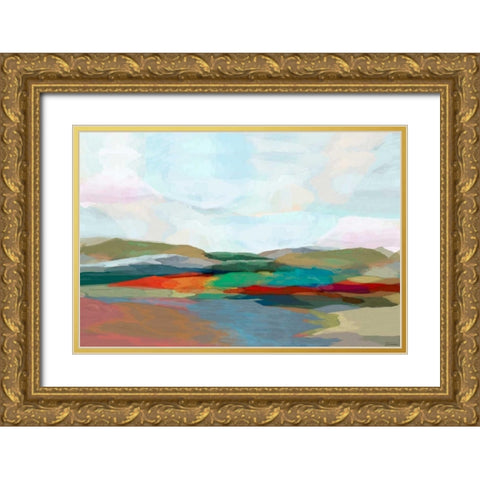 Strata IV Gold Ornate Wood Framed Art Print with Double Matting by Tienhaara, Michael